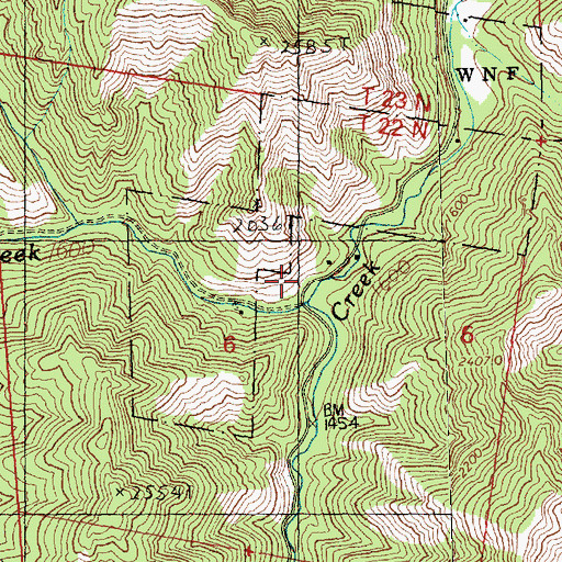 Topographic Map of Sand Creek, WA