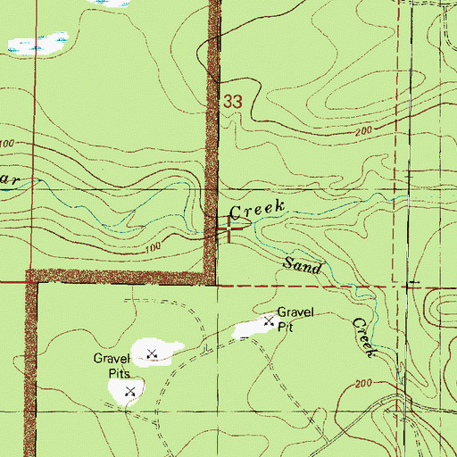 Topographic Map of Sand Creek, WA