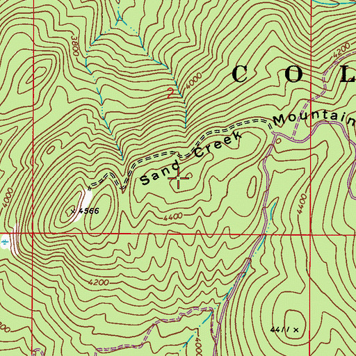 Topographic Map of Sand Creek Mountain, WA