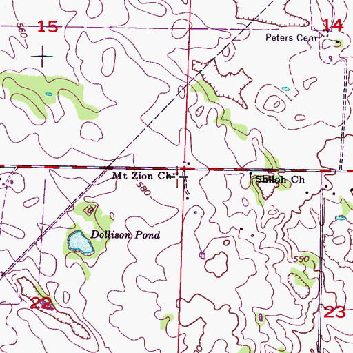 Topographic Map of Mount Zion Primitive Baptist Church, AL