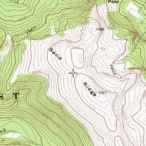 Topographic Map of Sand Ridge, WA