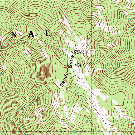 Topographic Map of Sandy Butte, WA