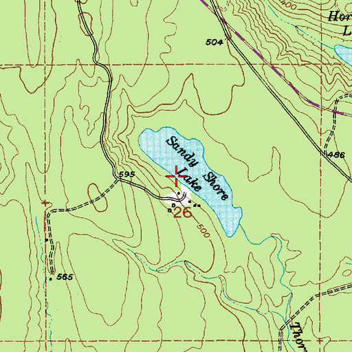 Topographic Map of Sandy Shore Lake, WA