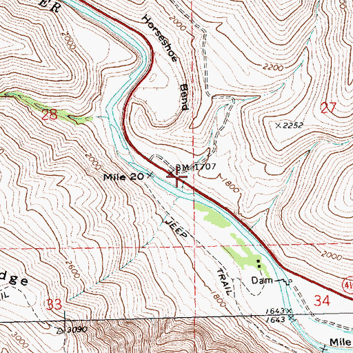 Topographic Map of Sanford Canyon, WA