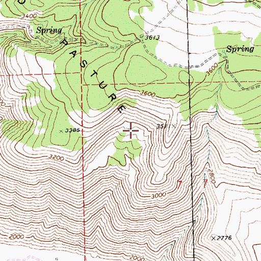 Topographic Map of Sanford Pasture, WA