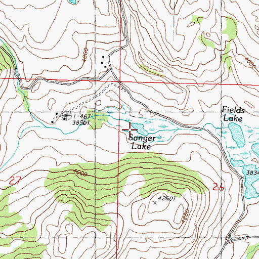 Topographic Map of Sanger Lake, WA