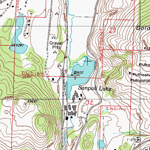 Topographic Map of Sanpoil Lake, WA