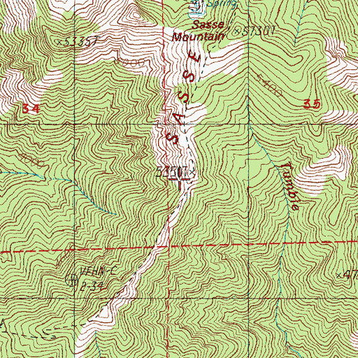 Topographic Map of Sasse Ridge, WA