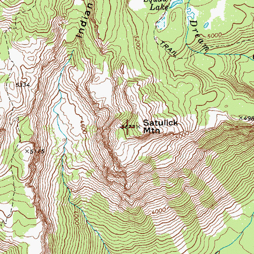 Topographic Map of Satulick Mountain, WA
