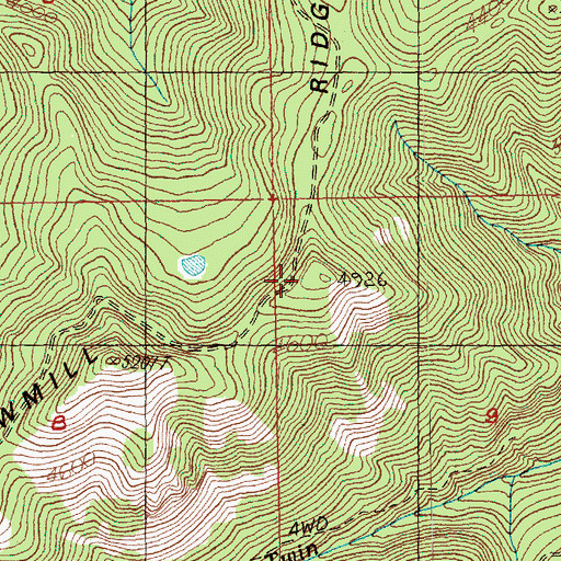 Topographic Map of Sawmill Ridge, WA