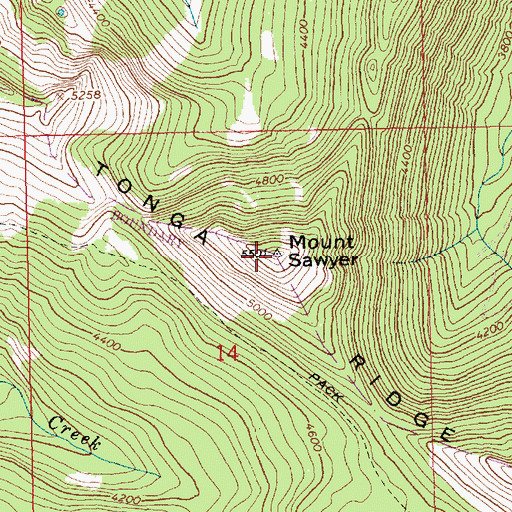 Topographic Map of Mount Sawyer, WA