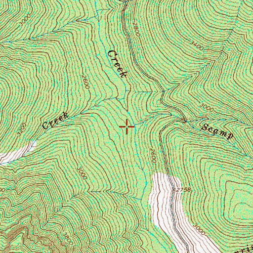 Topographic Map of Scamp Creek, WA