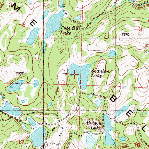 Topographic Map of Scanlon Lake, WA