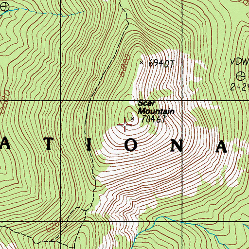Topographic Map of Scar Mountain, WA