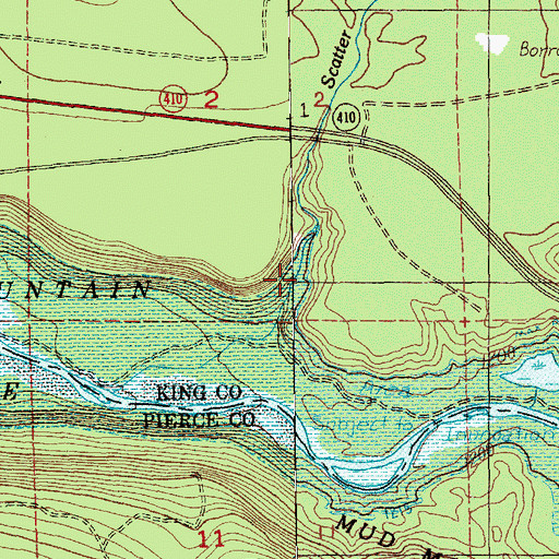 Topographic Map of Scatter Creek, WA