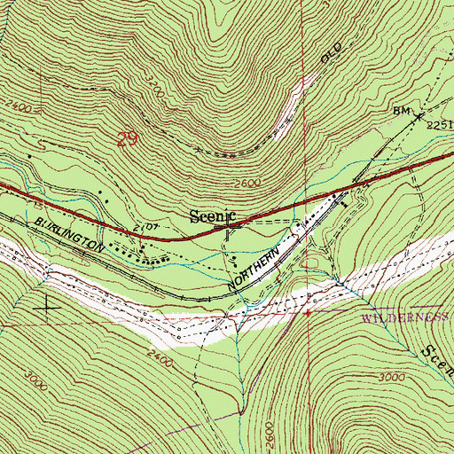 Topographic Map of Scenic, WA