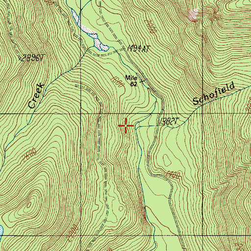 Topographic Map of Schofield Creek, WA