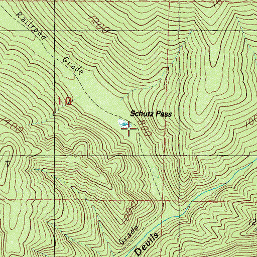Topographic Map of Schutz Pass, WA