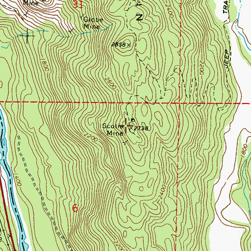 Topographic Map of Scotia Mine, WA