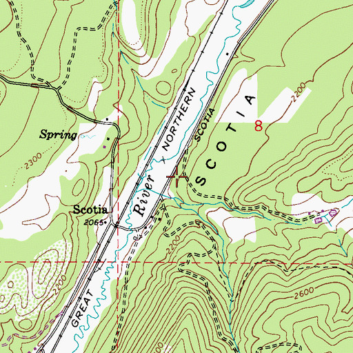 Topographic Map of Scotia Valley, WA