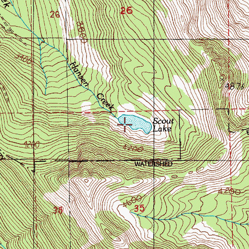 Topographic Map of Scout Lake, WA
