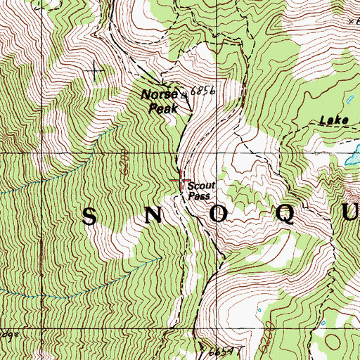 Topographic Map of Scout Pass, WA
