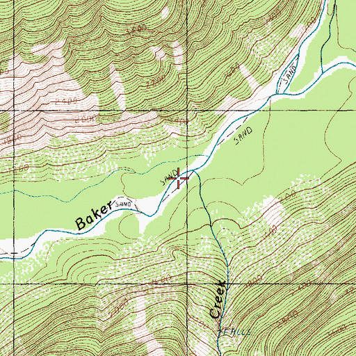 Topographic Map of Scramble Creek, WA