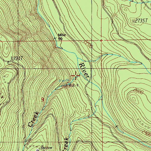 Topographic Map of Seattle Creek, WA