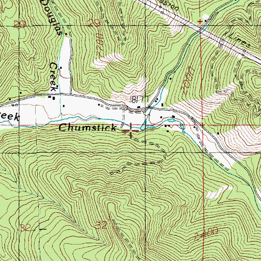 Topographic Map of Second Creek, WA