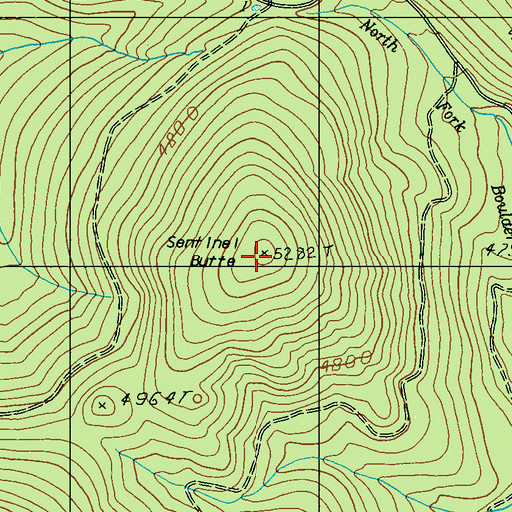 Topographic Map of Sentinel Butte, WA
