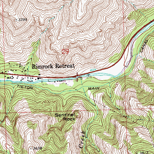 Topographic Map of Sentinel Creek, WA
