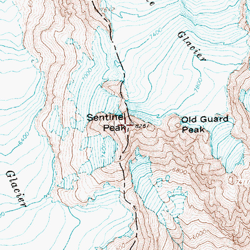 Topographic Map of Sentinel Peak, WA