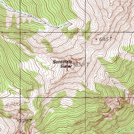 Topographic Map of Sentinels Sister, WA