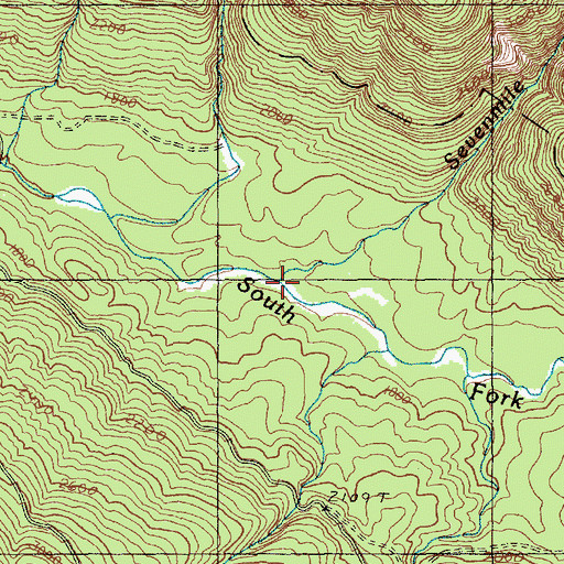 Topographic Map of Sevenmile Creek, WA