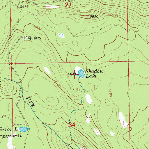 Topographic Map of Shadow Lake, WA
