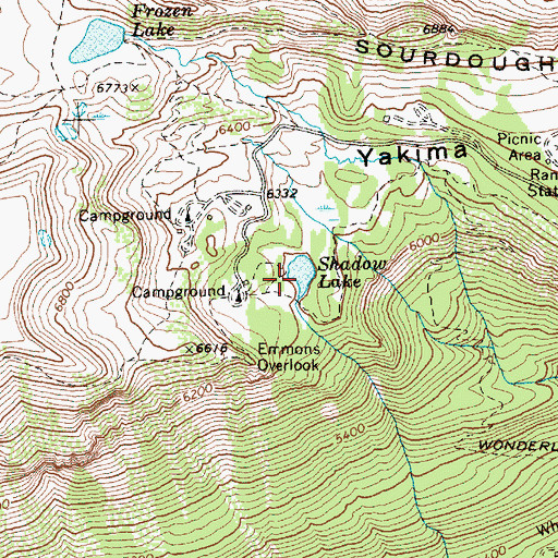 Topographic Map of Shadow Lake, WA