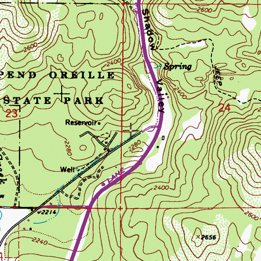 Topographic Map of Shadow Valley, WA