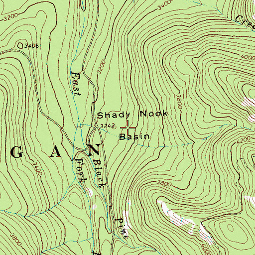 Topographic Map of Shady Nook Basin, WA