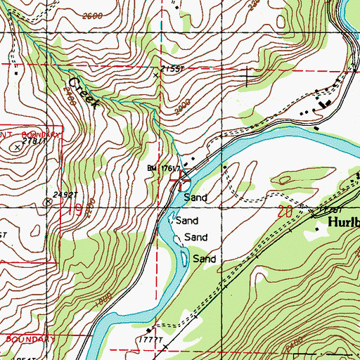 Topographic Map of Shasket Creek, WA