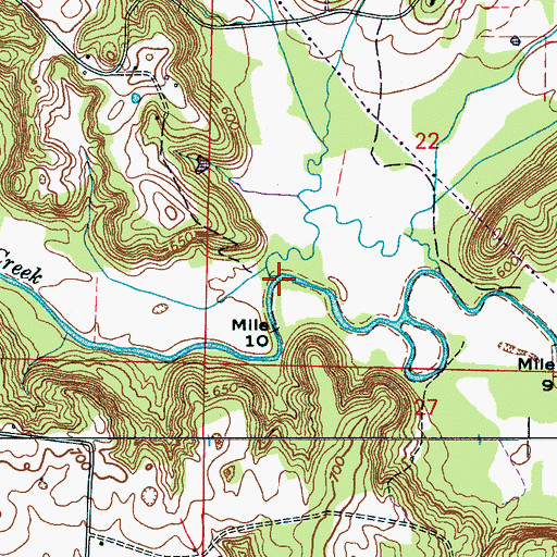 Topographic Map of Mud Tavern Creek, AL