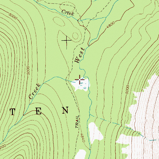 Topographic Map of Shaw Creek, WA