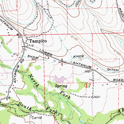 Topographic Map of Shaw Knox Ditch, WA