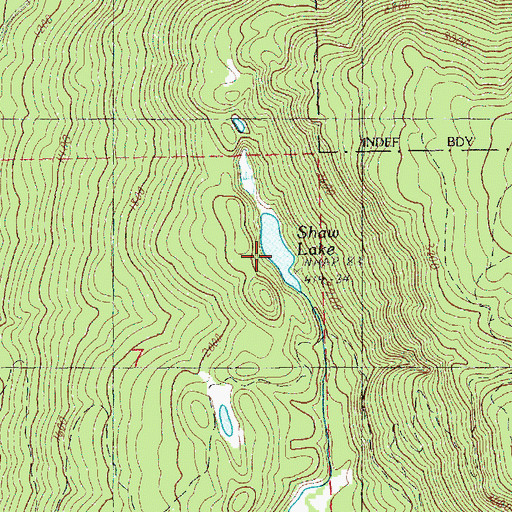 Topographic Map of Shaw Lake, WA