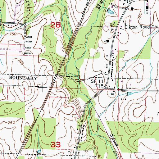 Topographic Map of Muddy Creek, AL