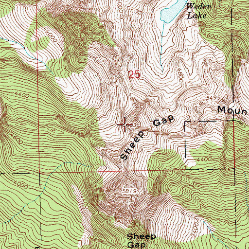 Topographic Map of Sheep Gap Mountain, WA