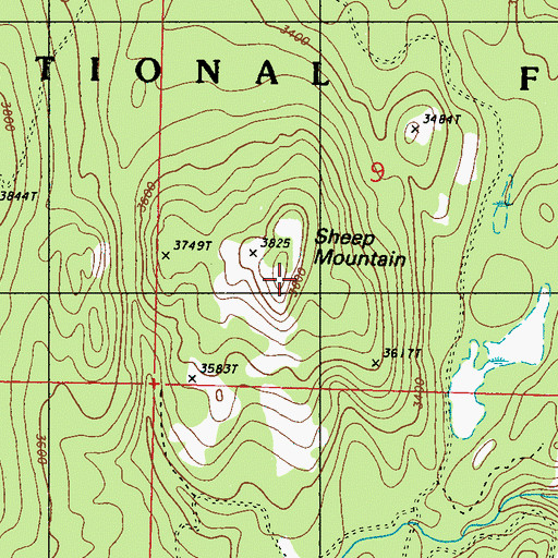 Topographic Map of Sheep Mountain, WA