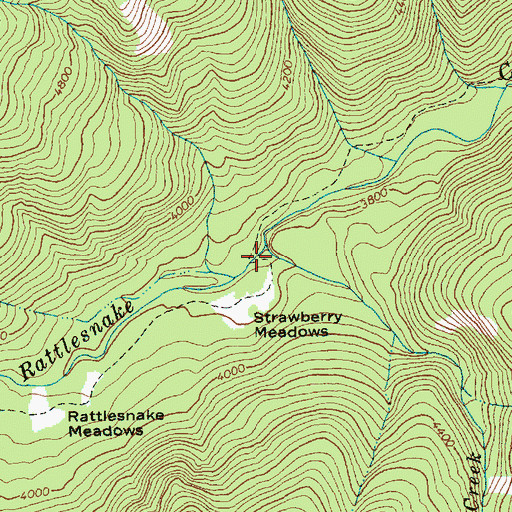 Topographic Map of Shell Creek, WA