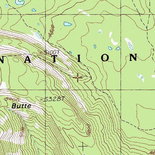 Topographic Map of Shellrock Lake Trail, WA