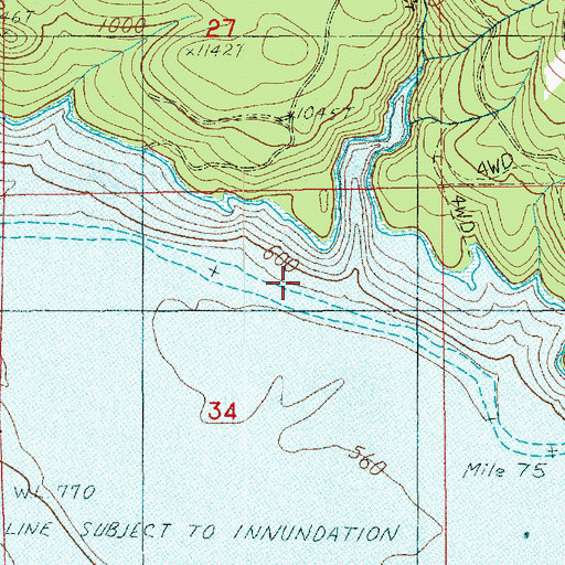 Topographic Map of Shelton Creek, WA