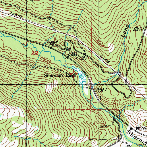 Topographic Map of Sherman Lake (historical), WA